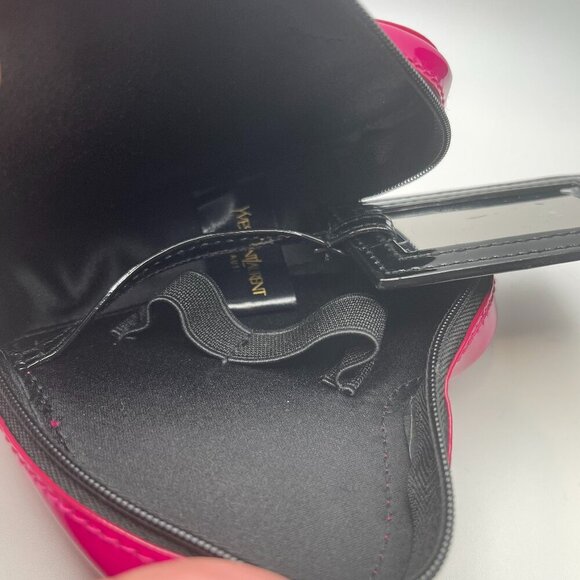 Yves Saint Laurent YSL Beaute Heart Shaped Makeup Pouch w/ Mirror Pink - NEW - Picture 3 of 6